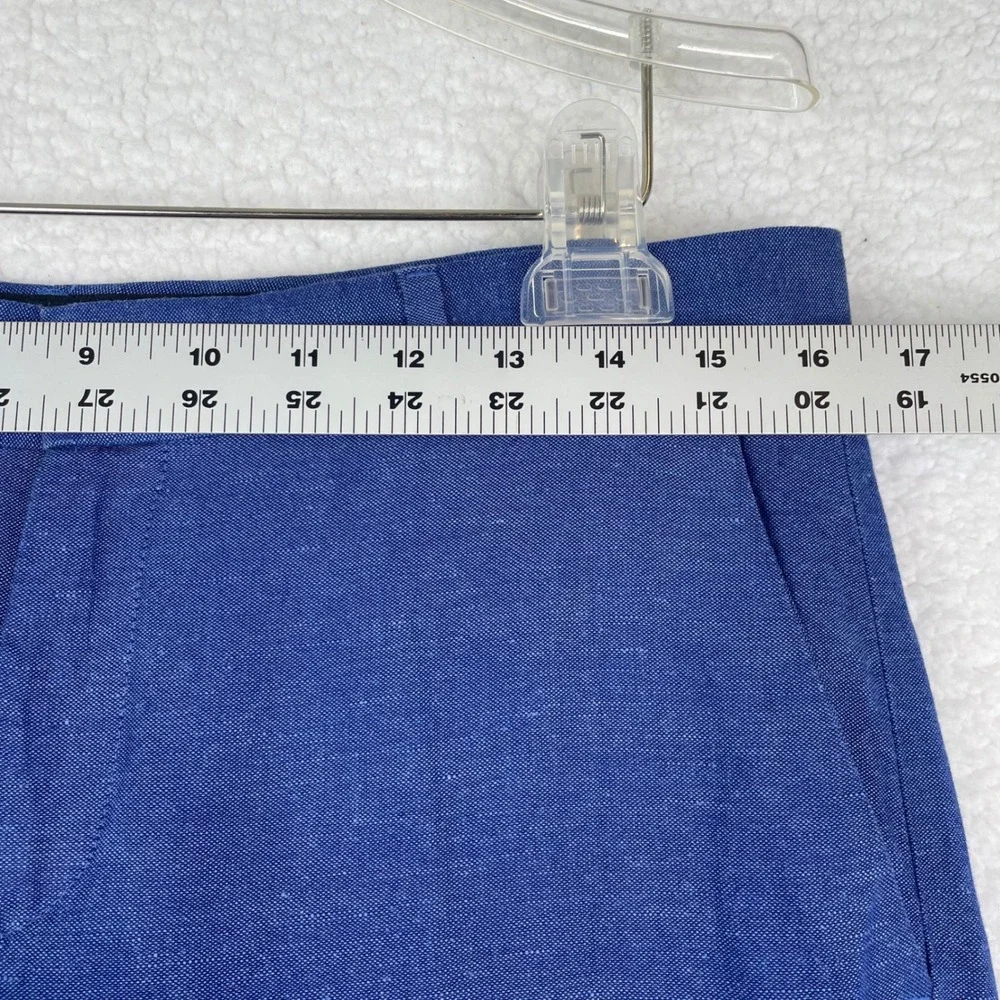 Banana Republic Avery Blue Linen Blend Ankle Pants Womens 6 Cobalt Slim Career